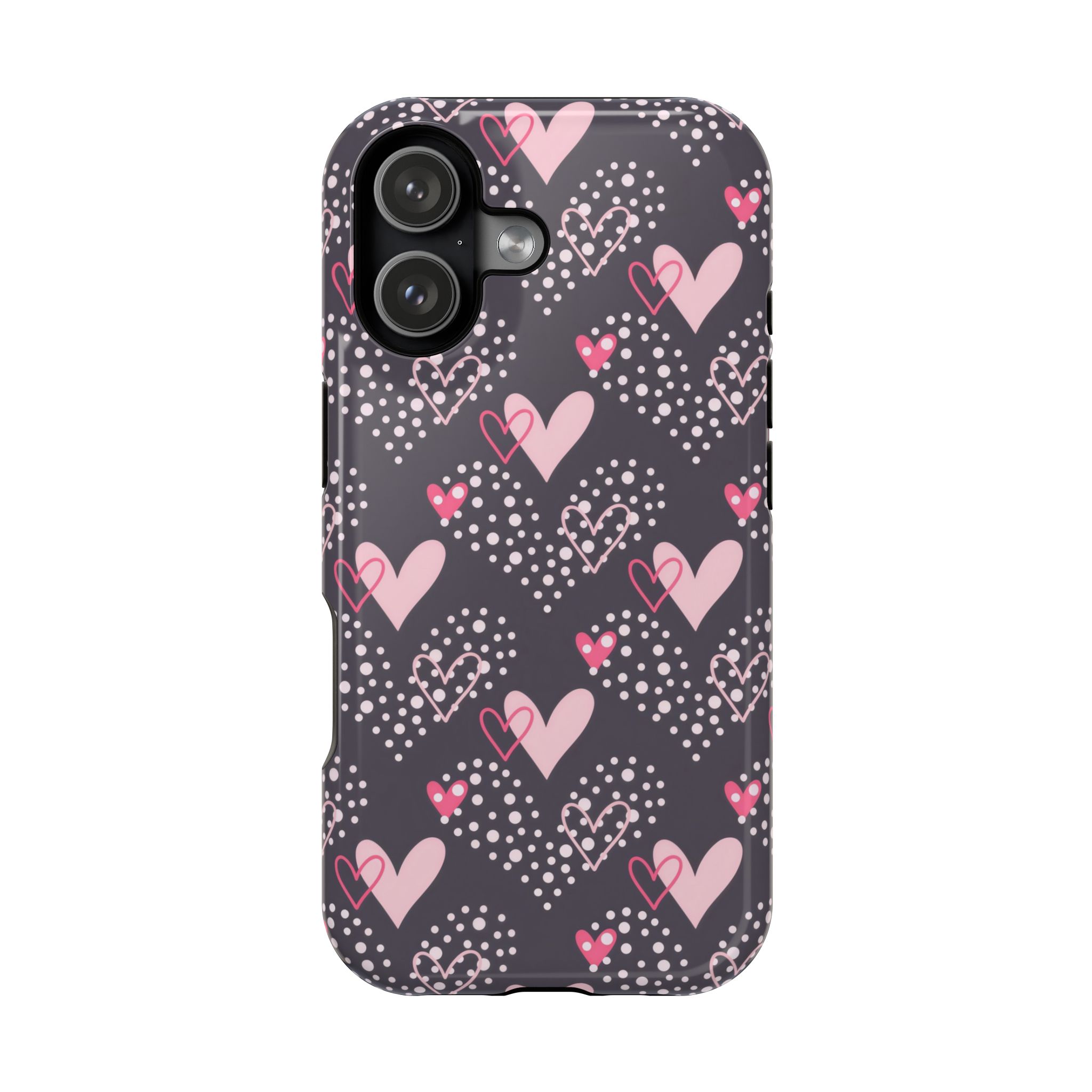 Dotted Hearts Pink Love iPhone Case