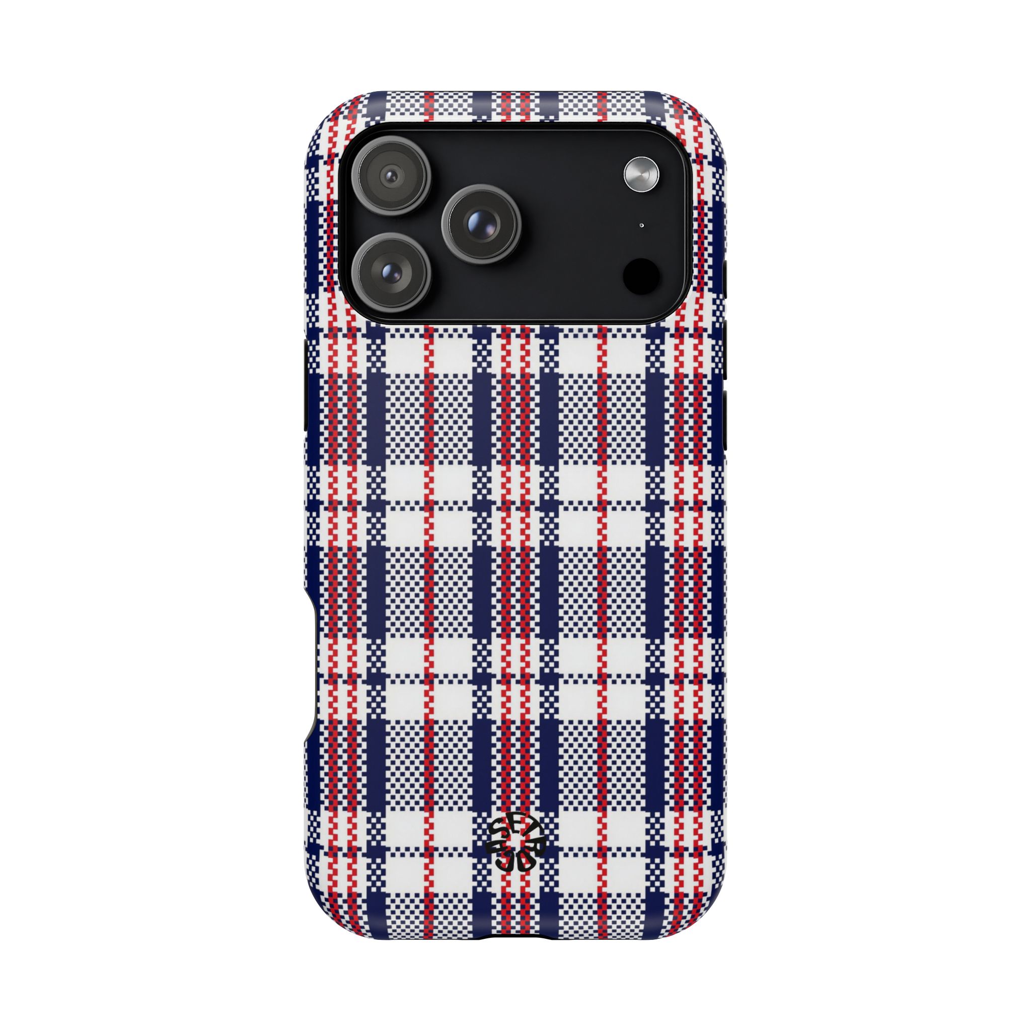 Navy Tartan Check Classic Plaid Case