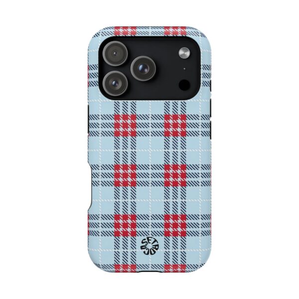 Sky Plaid Soft Blue Checkered Design iPhone 17 pro max case