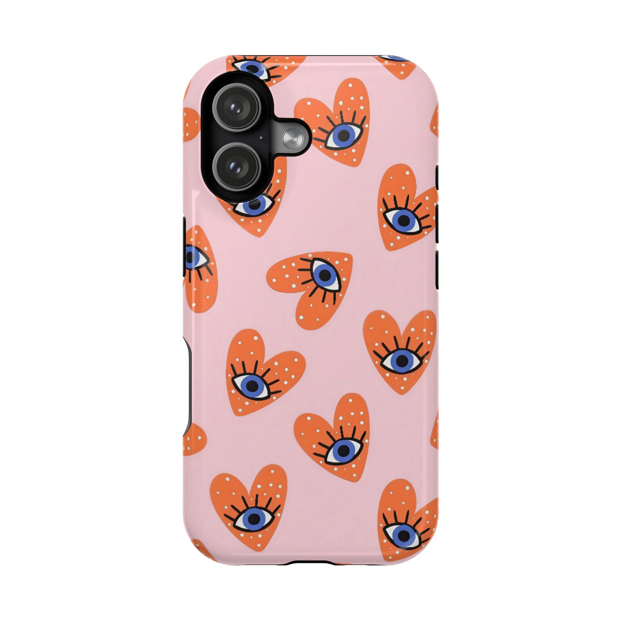 Evil Eye Orange Heart iPhone Case