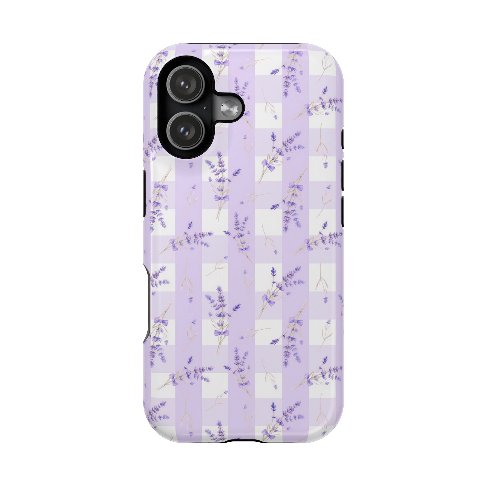 Lavender Blooms Floral Checkered Case