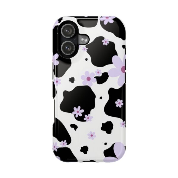 Lavender Bloom Cow Print iPhone Case
