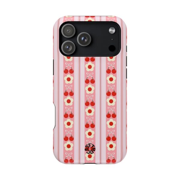 Cherry Bloom | Pink Retro Stripe Case