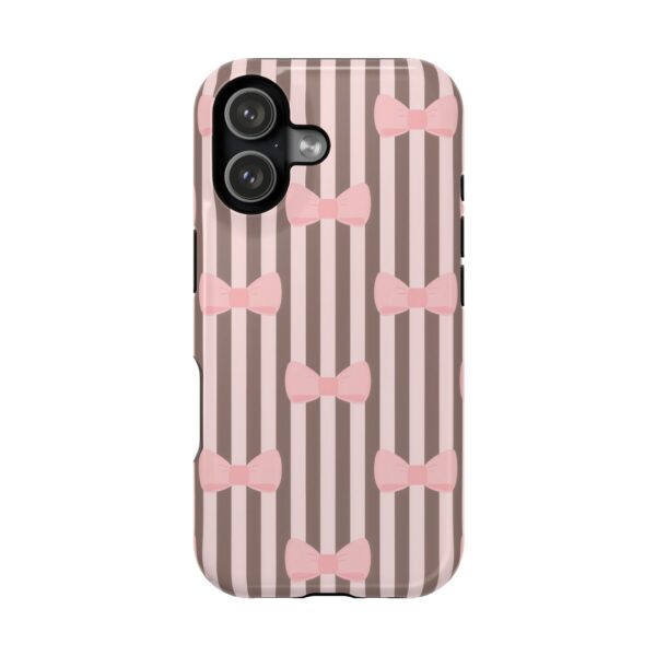 Blush Bows | Cocoa Stripe Case